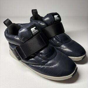 SOREL Womens Out N About Puffy Waterproof Winter Sneaker Boots Size 8 Navy Blue